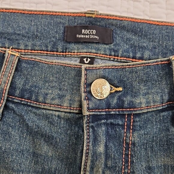 True Religion Rocco Jeans Men's 36x32 NWT Relaxed Wide Leg Acid Wash NEW - Picture 9 of 16